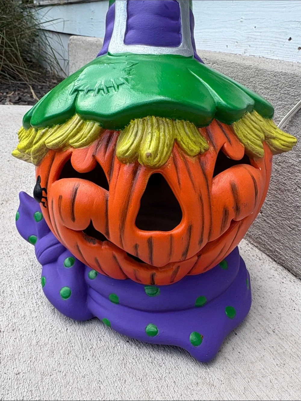 VTG light up Pumpkin Lantern with Black Crow